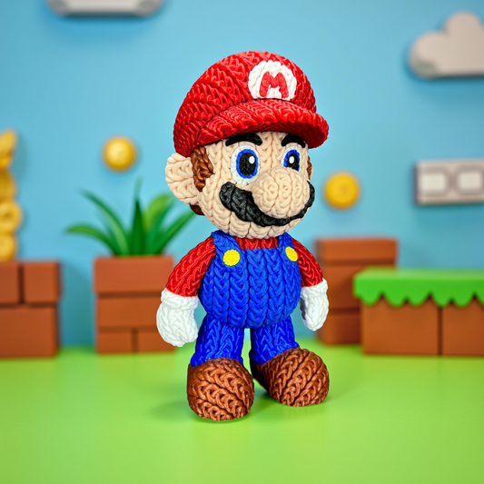 Figura 3D estilo tejido – Mario clásico