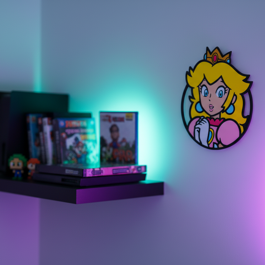 Mural Peach Clásica (Fanart Super Mario)