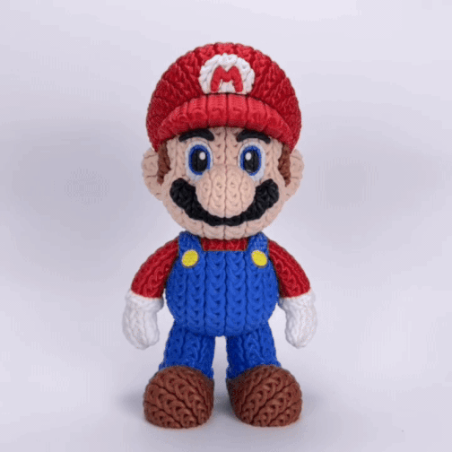 Figura 3D estilo tejido – Mario clásico