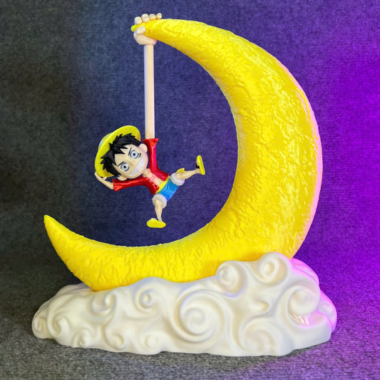 Lámpara Luffy en la Luna (Fanart One Piece)