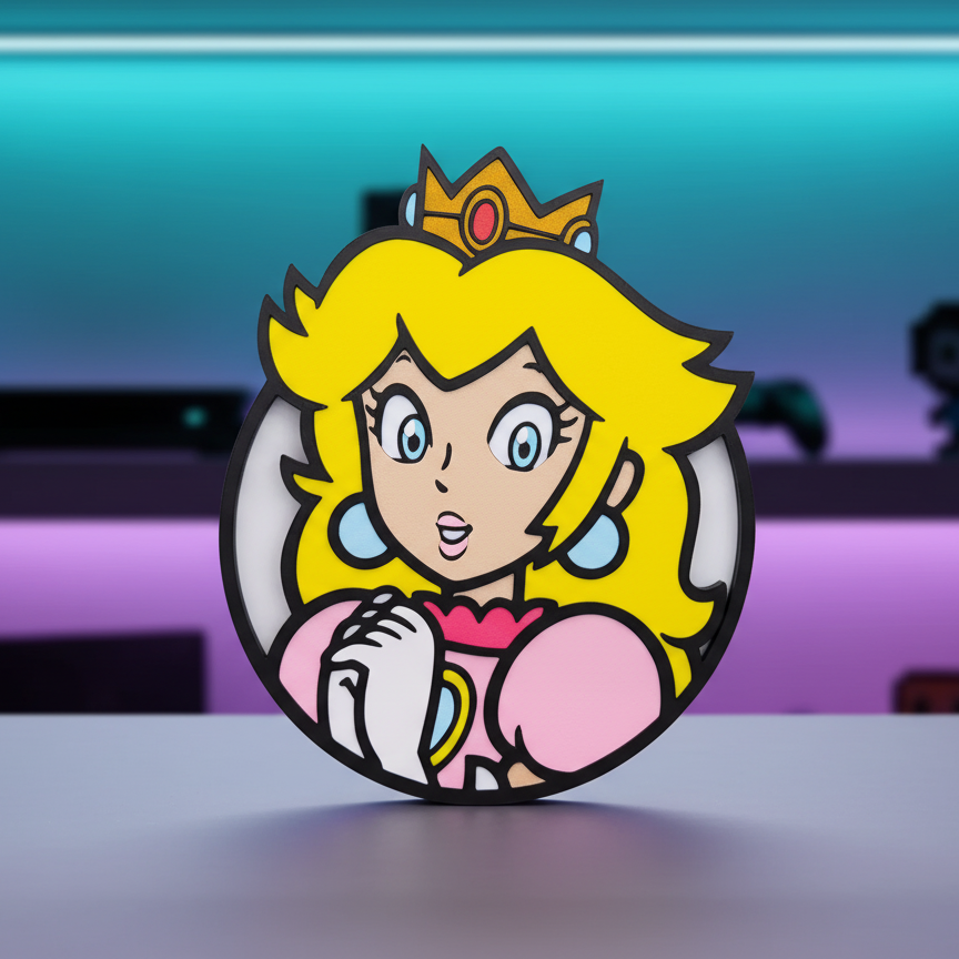 Mural Peach Clásica (Fanart Super Mario)