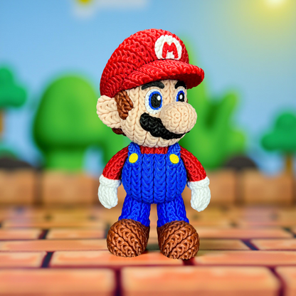 Figura 3D estilo tejido – Mario clásico