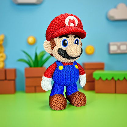 Figura 3D estilo tejido – Mario clásico