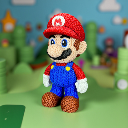 Figura 3D estilo tejido – Mario clásico